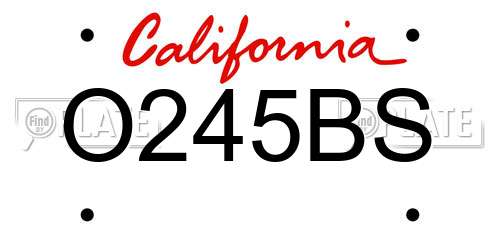 O245BS California License Plate