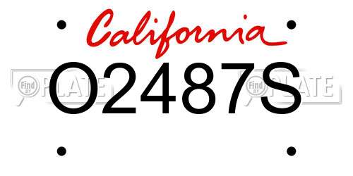 O2487S California License Plate