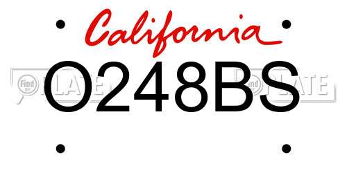 O248BS California License Plate