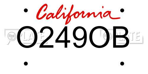 O249OB California License Plate