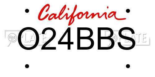 O24BBS California License Plate