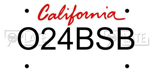 O24BSB California License Plate