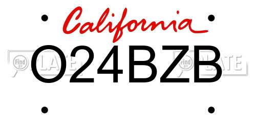 O24BZB California License Plate