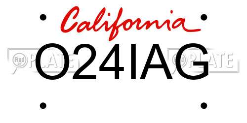 O24IAG California License Plate