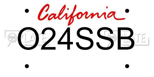 O24SSB California License Plate