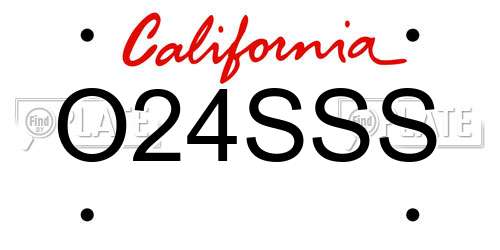 O24SSS California License Plate