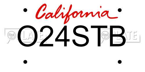 O24STB California License Plate