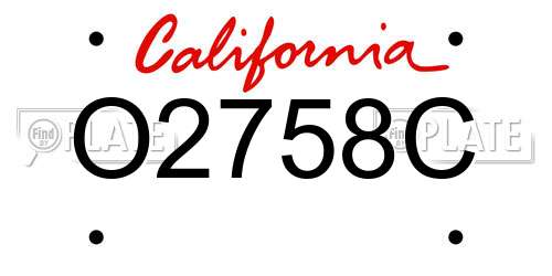 O2758C California License Plate