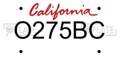 O275BC California License Plate