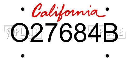 O27684B California License Plate