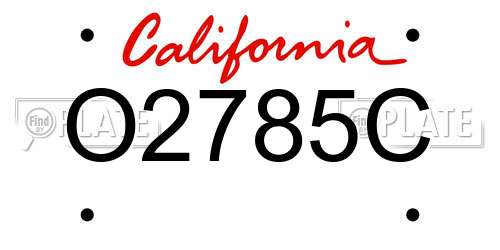O2785C California License Plate