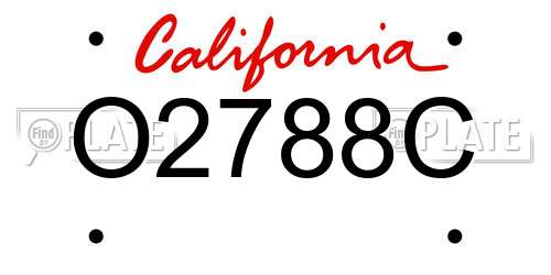 O2788C California License Plate