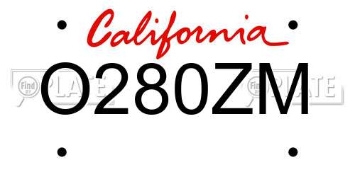 O280ZM California License Plate