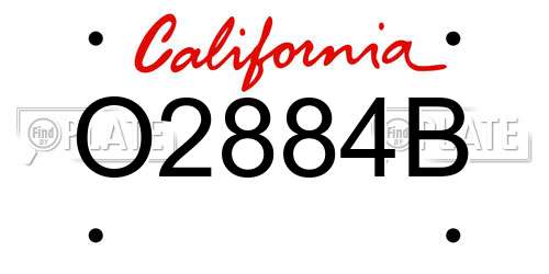 O2884B California License Plate