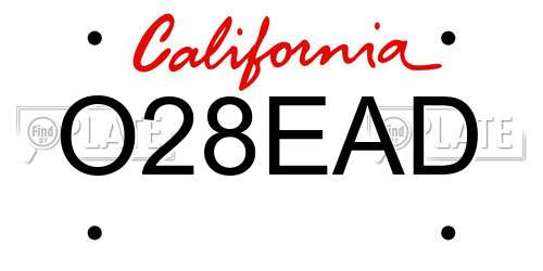 O28EAD California License Plate