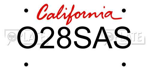 O28SAS California License Plate