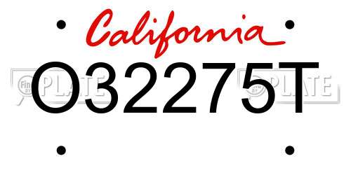 O32275T California License Plate