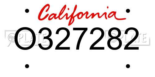 O327282 California License Plate