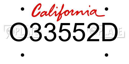O33552D California License Plate