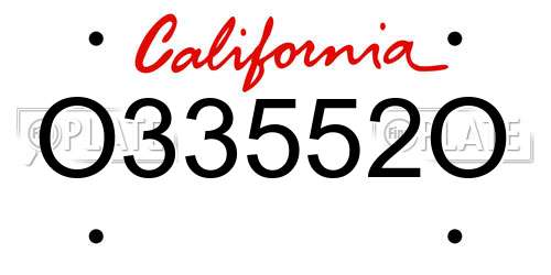 O33552O California License Plate