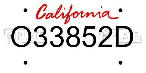 O33852D California License Plate