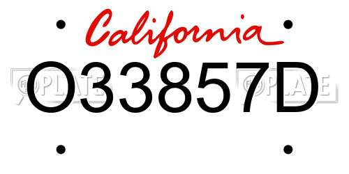 O33857D California License Plate