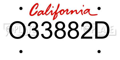 O33882D California License Plate