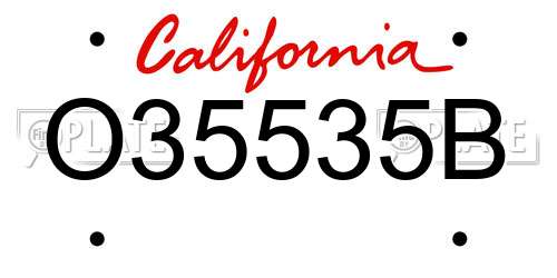 O35535B California License Plate