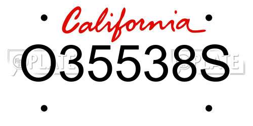 O35538S California License Plate