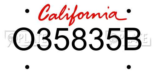 O35835B California License Plate