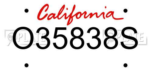 O35838S California License Plate