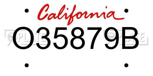 O35879B California License Plate