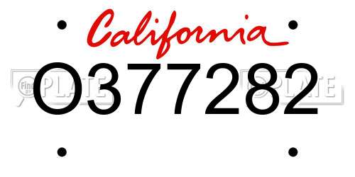 O377282 California License Plate