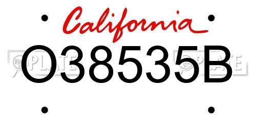 O38535B California License Plate