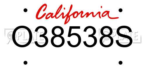 O38538S California License Plate