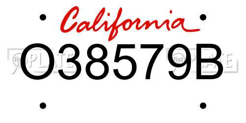O38579B California License Plate