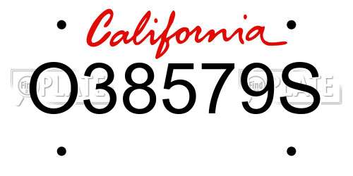 O38579S California License Plate