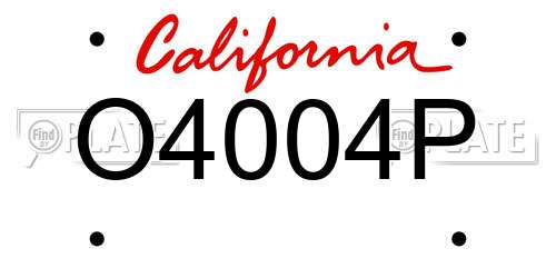 O4004P California License Plate
