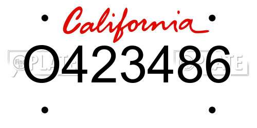O423486 California License Plate