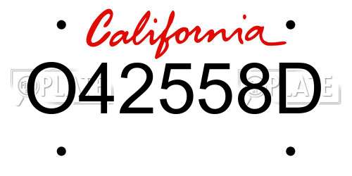 O42558D California License Plate