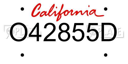 O42855D California License Plate