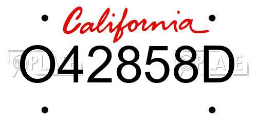 O42858D California License Plate