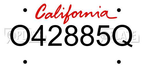 O42885Q California License Plate