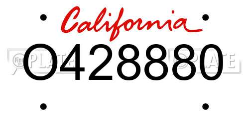 O428880 California License Plate