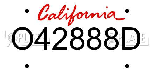 O42888D California License Plate