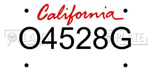 O4528G California License Plate