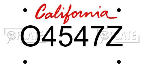O4547Z California License Plate