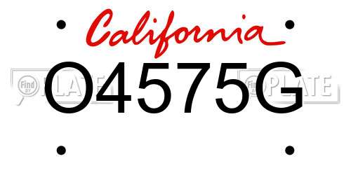 O4575G California License Plate