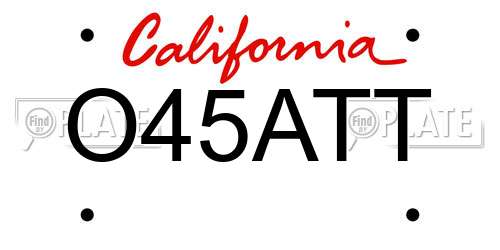 O45ATT California License Plate
