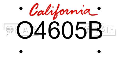 O4605B California License Plate